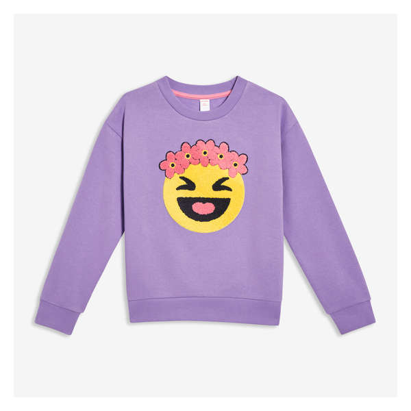 Kid Girls' Graphic Sweatshirt - Bright Purple